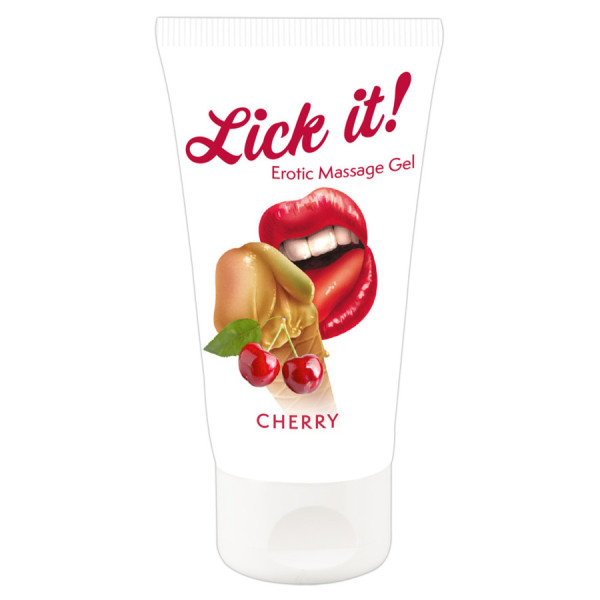 Lubrifiant et gel de massage végétalien comestible goût cerise 50ml 
